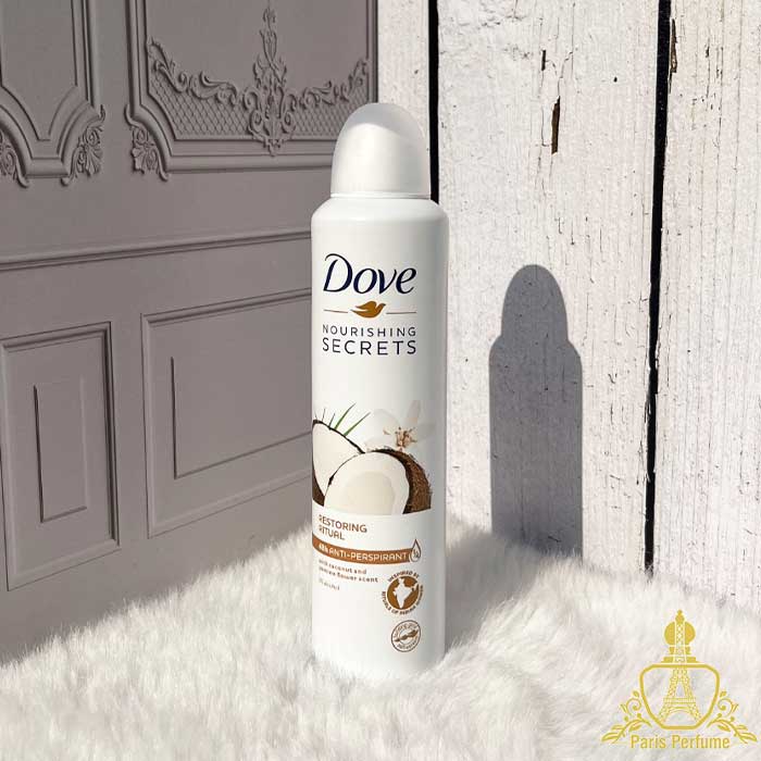 اسپری ضدتعریق داو رایحه نارگیل و گل یاس Coconut & Jasmine